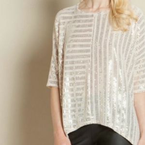 Clara SunWoo Cream Gold Box Top Size XS (4-6)